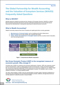 The Global Partnership for Wealth Accounting and the Valuation of Ecosystem Services (WAVES) - Frequently Asked Questions