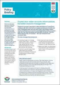 Policy Briefing: Water accounts inform policies