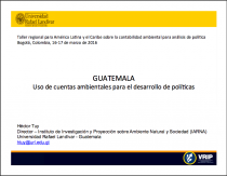 Uso de cuentas ambientales para el desarrollo de políticas Uso de cuentas ambientales para el desarrollo de políticas