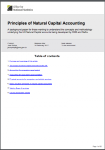 Principles of Natural Capital Accounting Principles of Natural Capital Accounting