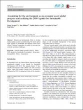 Accounting for the environment as an economic asset: global progress and realizing the 2030 Agenda for Sustainable Development