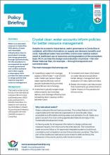 Policy Briefing: Water accounts inform policies