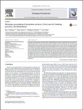 Monetary accounting of ecosystem services: A test case for Limburg province, the Netherlands