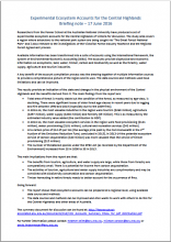 Experimental Ecosystem Accounts for the Central Highlands (Briefing note – 17 June 2016)