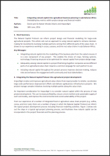 Integration of natural capital into agricultural project business planning in sub Saharan Africa