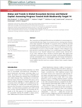 Status and Trends in Global Ecosystem Services and Natural Capital: Assessing Progress Toward Aichi Biodiversity Target 14