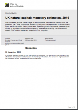 UK Natural Capital: Monetary Estimates, 2016
