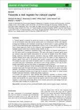 Towards a risk register for natural capital