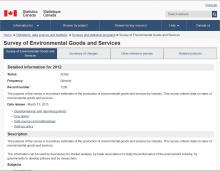 Statistics Canada: Survey of Environmental Goods and Services
