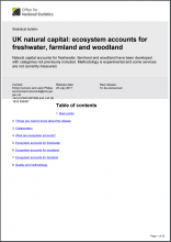 UK natural capital: ecosystem accounts for freshwater, farmland and woodland