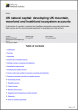 UK natural capital: developing UK mountain, moorland and heathland ecosystem accounts