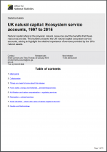 UK Natural Capital Accounts: Ecosystem service accounts, 1997 to 2015