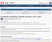 Ecosystem accounting: Thematic accounts, 1971 to 2011